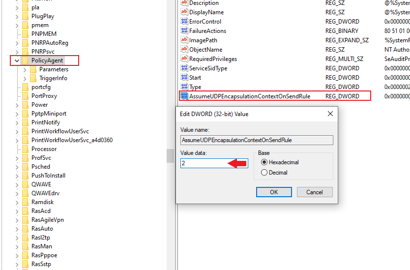 making changes in the registry